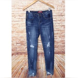 UNIONBAY | Super Distressed Paint Splatter Skinny Jeans